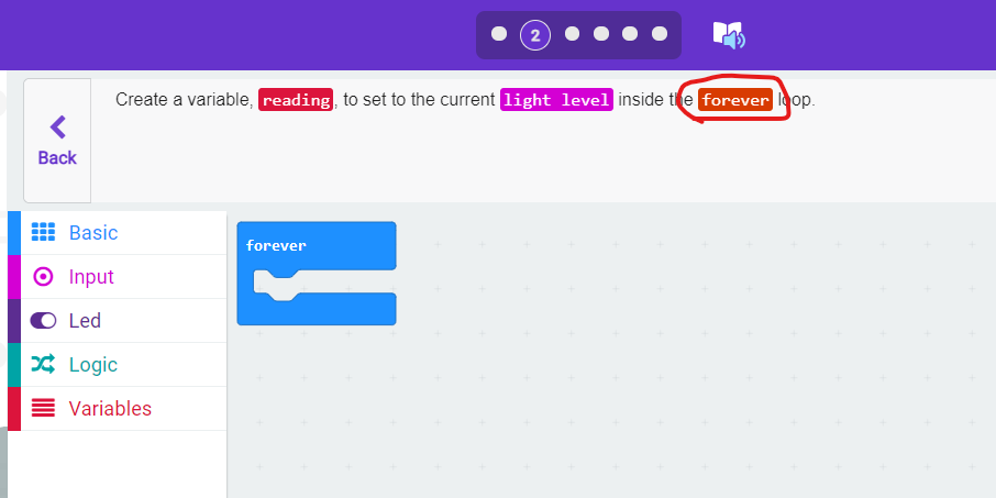 Light Level Meter: Wrong color for "forever" in tutorial document ...