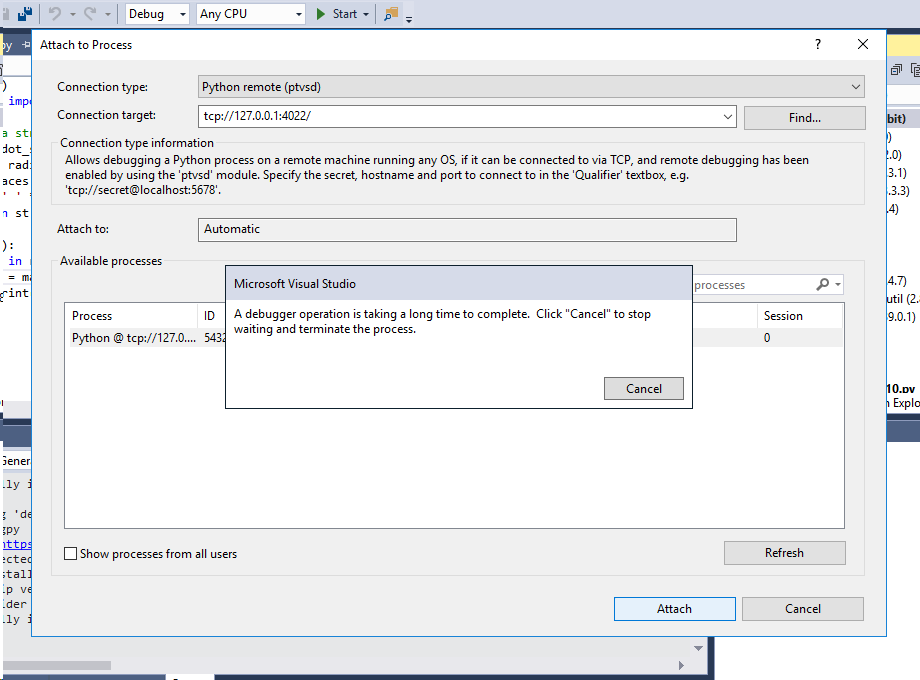 The process of the remote debug does not end automatically. · Issue ...