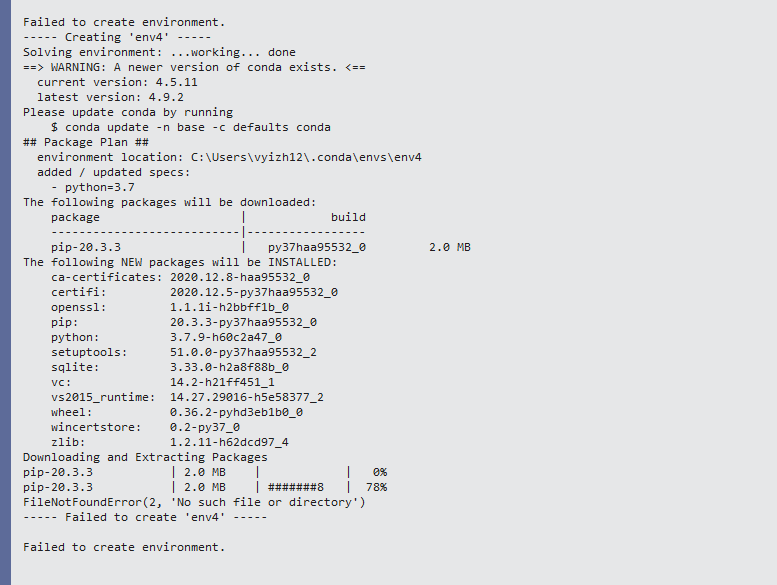 Failed to create Conda environment. · Issue 6329 · microsoft/PTVS · GitHub