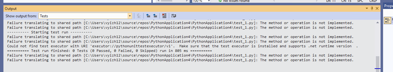 Failed to executed tests. · Issue #6476 · microsoft/PTVS · GitHub