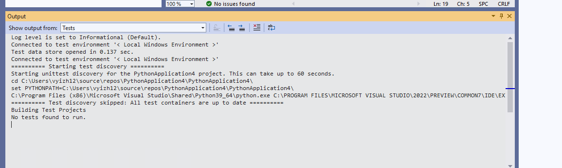 Failed to Run Tests and Debug Test from Solution Explorer window ...