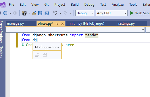 No intellisense when from django. · Issue #1931 · microsoft/pylance ...