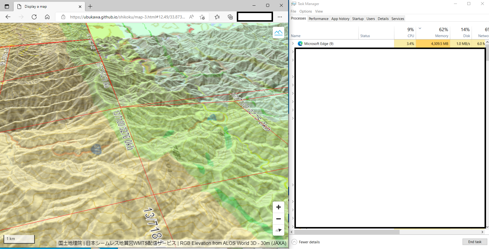 Memory keeps increasing while I am seeing a terrain 3D map with ...