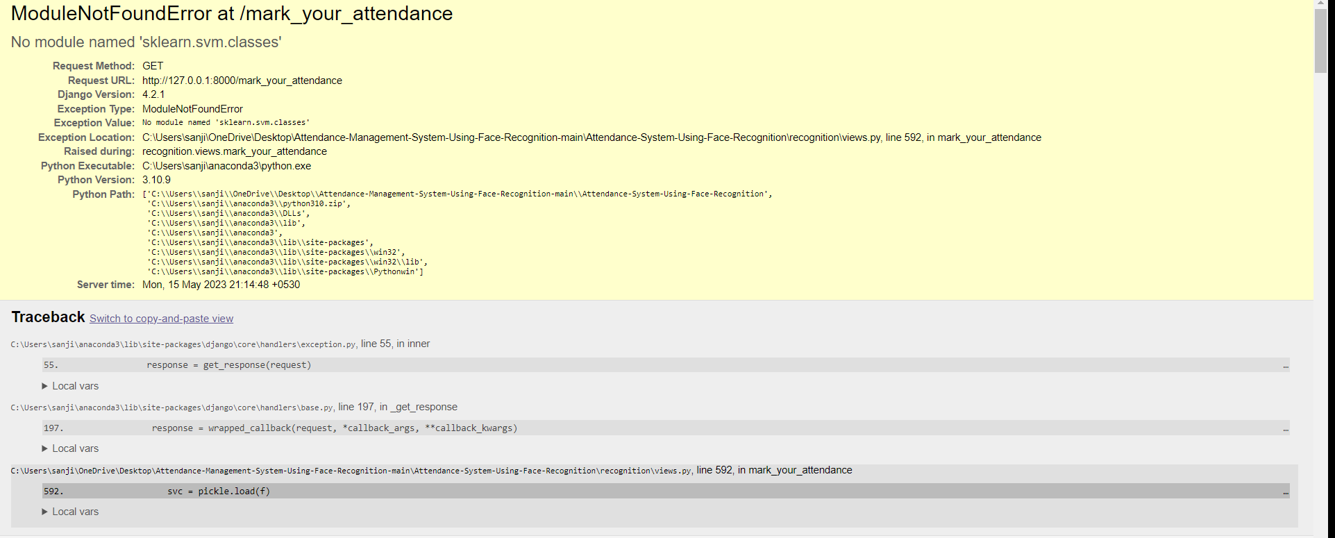 No module named sklearn svm classes issue 14 nevilparmar11