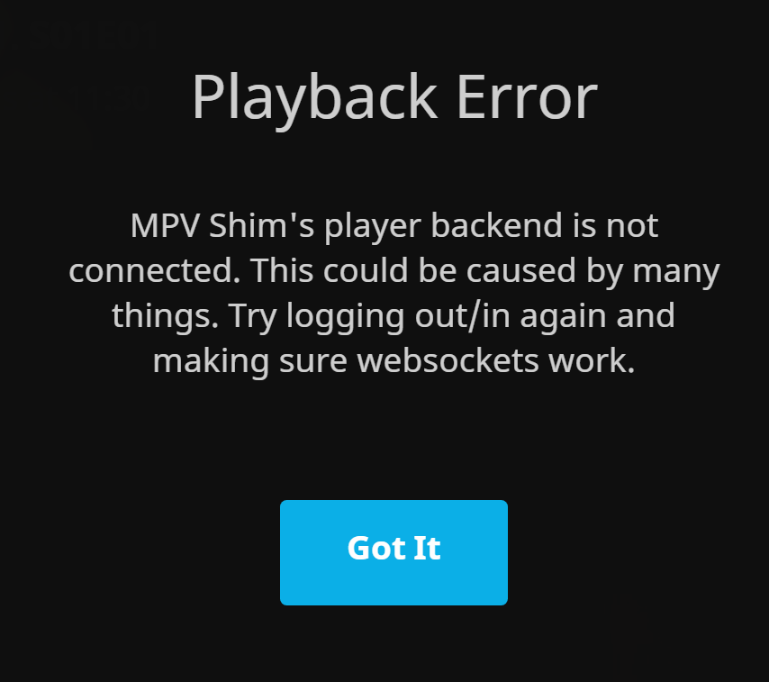 MPV Shim's player backend is not connected error · Issue 135