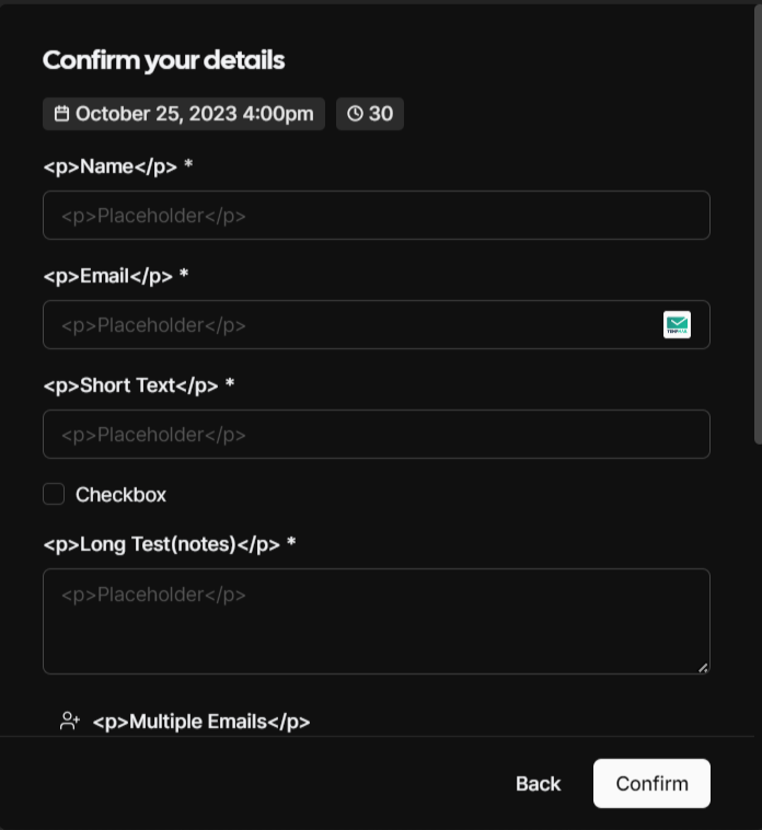 fix sanitize html tags from input fields in booking questions of