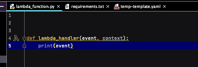 Python Lambda gutter icon uses incorrect handler path when making run ...