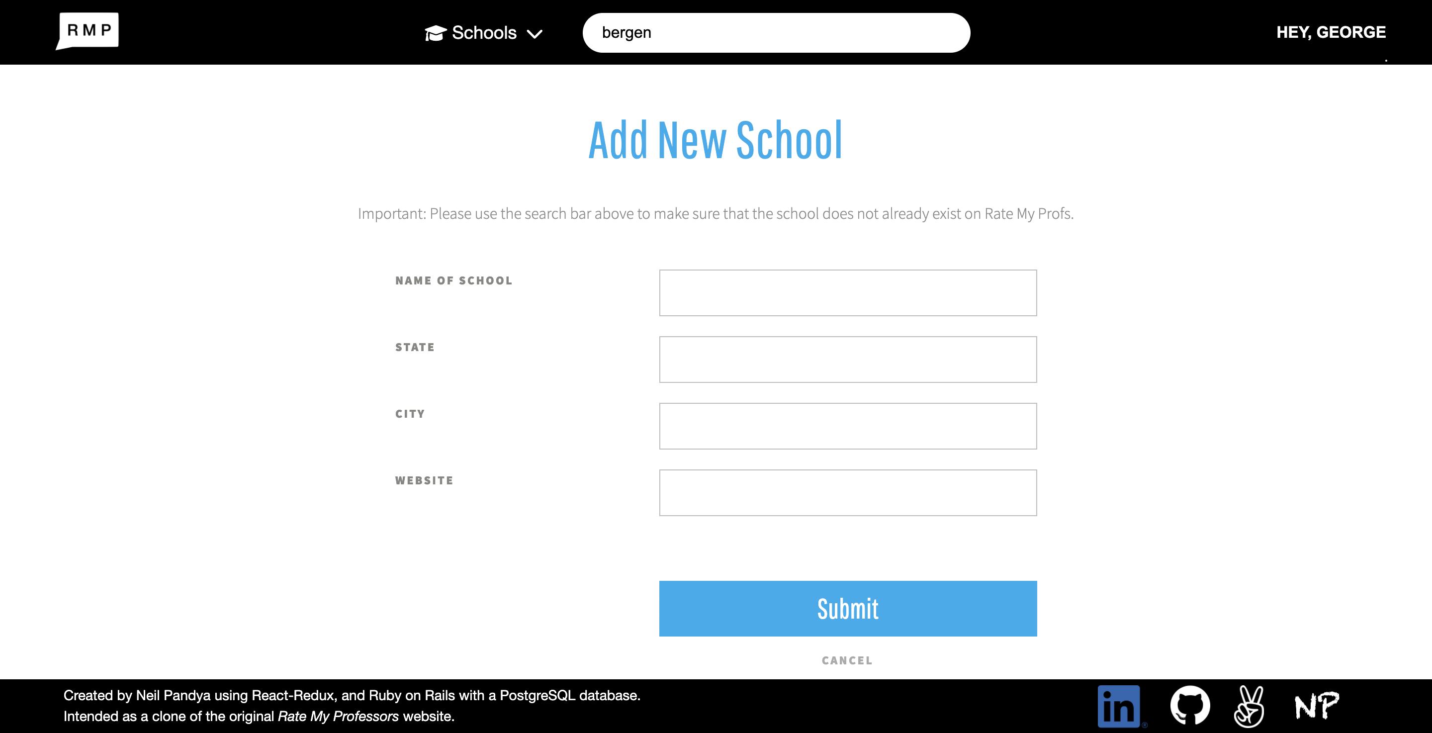 GitHub NeilyWitches/RateMyProfs Rate My Profs is a complete clone of