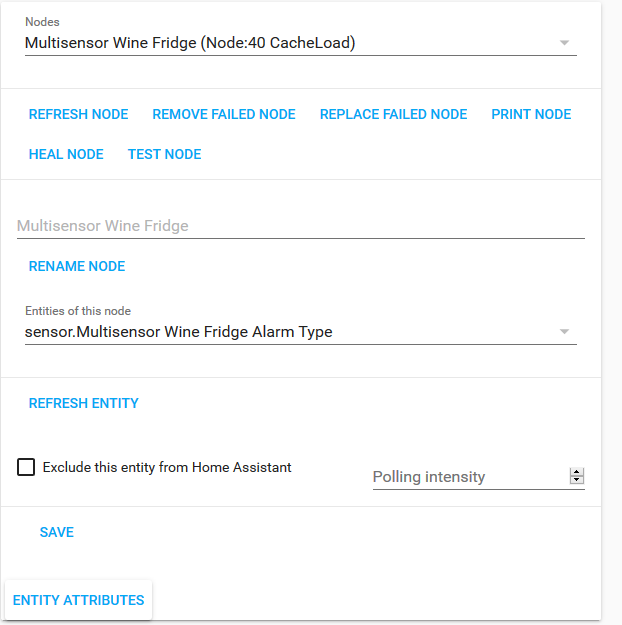 Config/Zwave cannot Exclude this entity from Home Assistant without