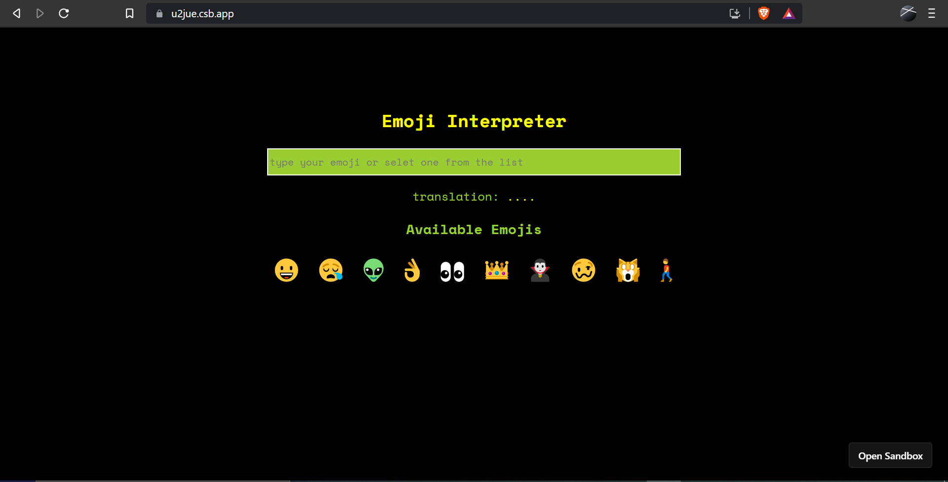 GitHub - DivyanshSareen/emoji-interpreter: Created with CodeSandbox