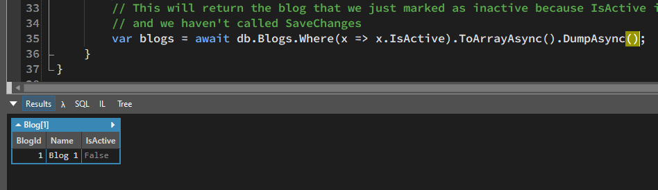 Filtered SQL query returns modified entities that don't match the ...