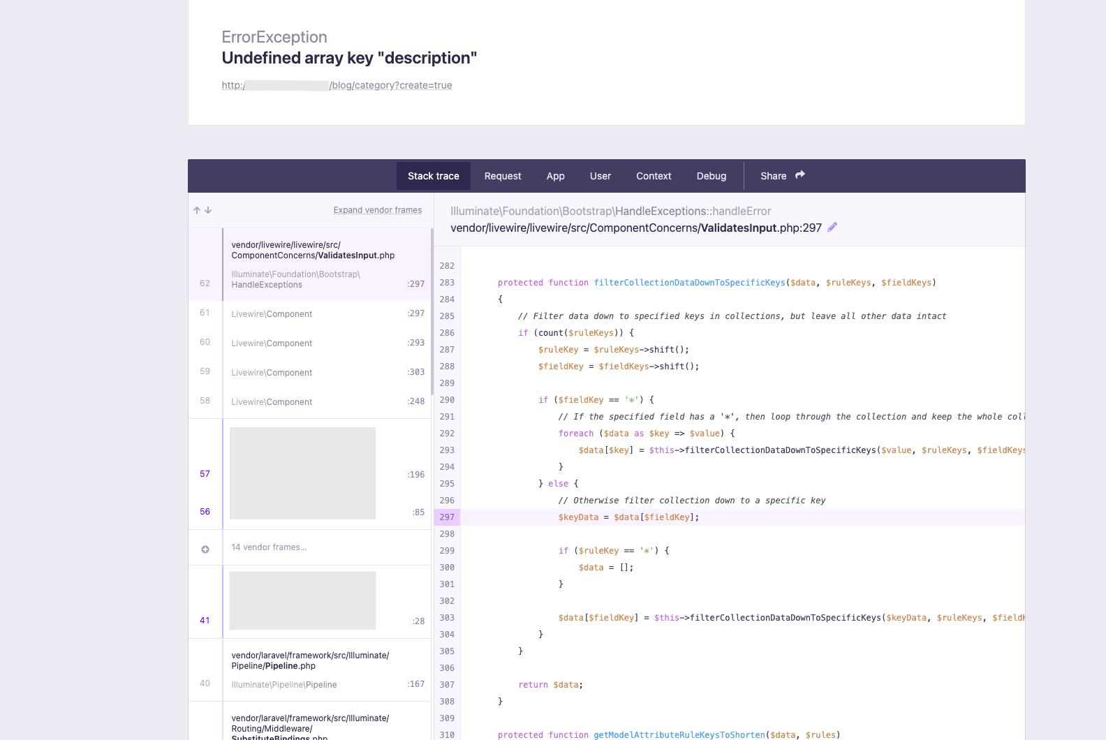 Undefined array key "description" · livewire livewire · Discussion ...