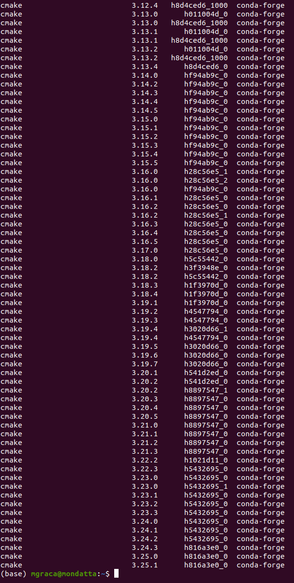 conda-forge-cmake-versions