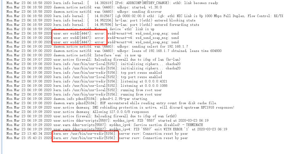 抓日志看到了俩报错，不知道是否重要 · Issue #3958 · coolsnowwolf/lede · GitHub
