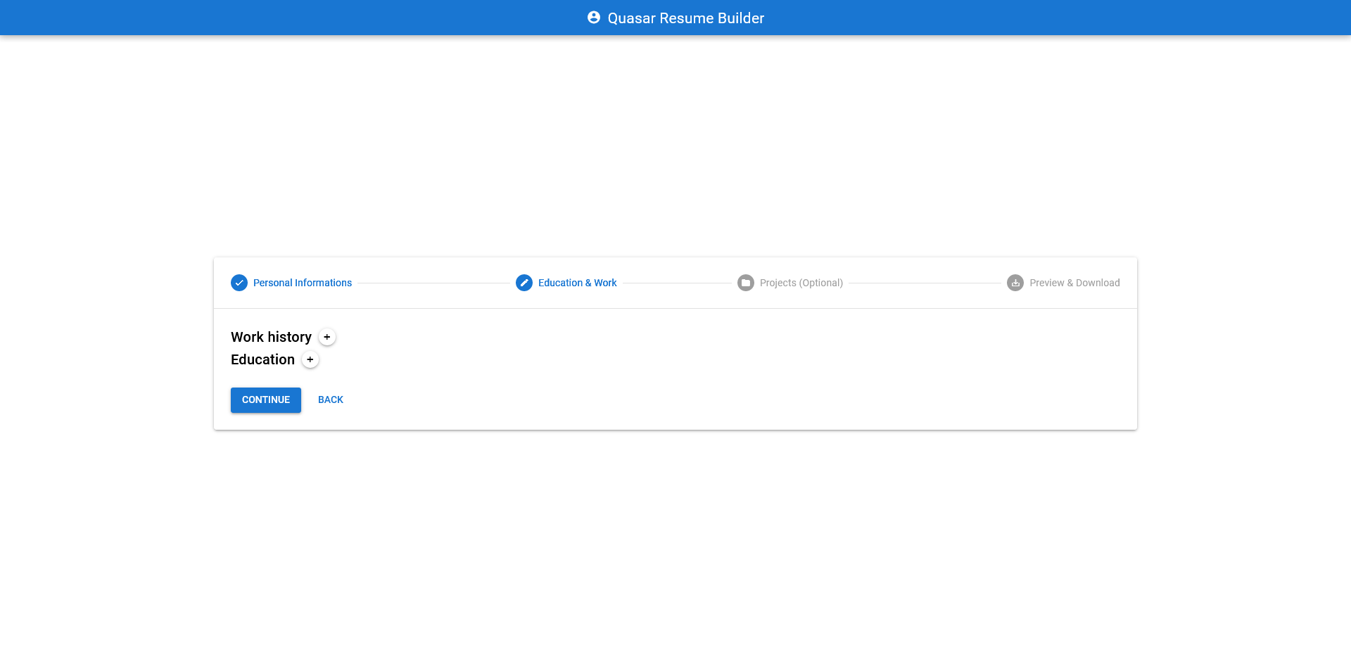 GitHub - AndrianBalanescu/quasar-resume-app: Resume Builder made with ...