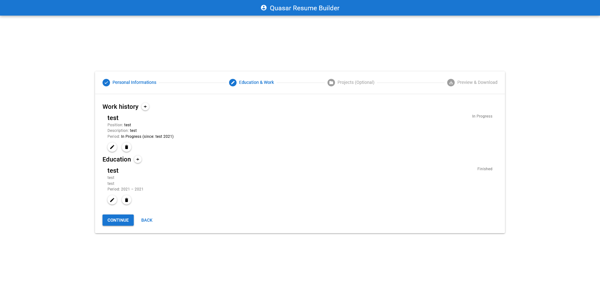 GitHub - AndrianBalanescu/quasar-resume-app: Resume Builder made with ...