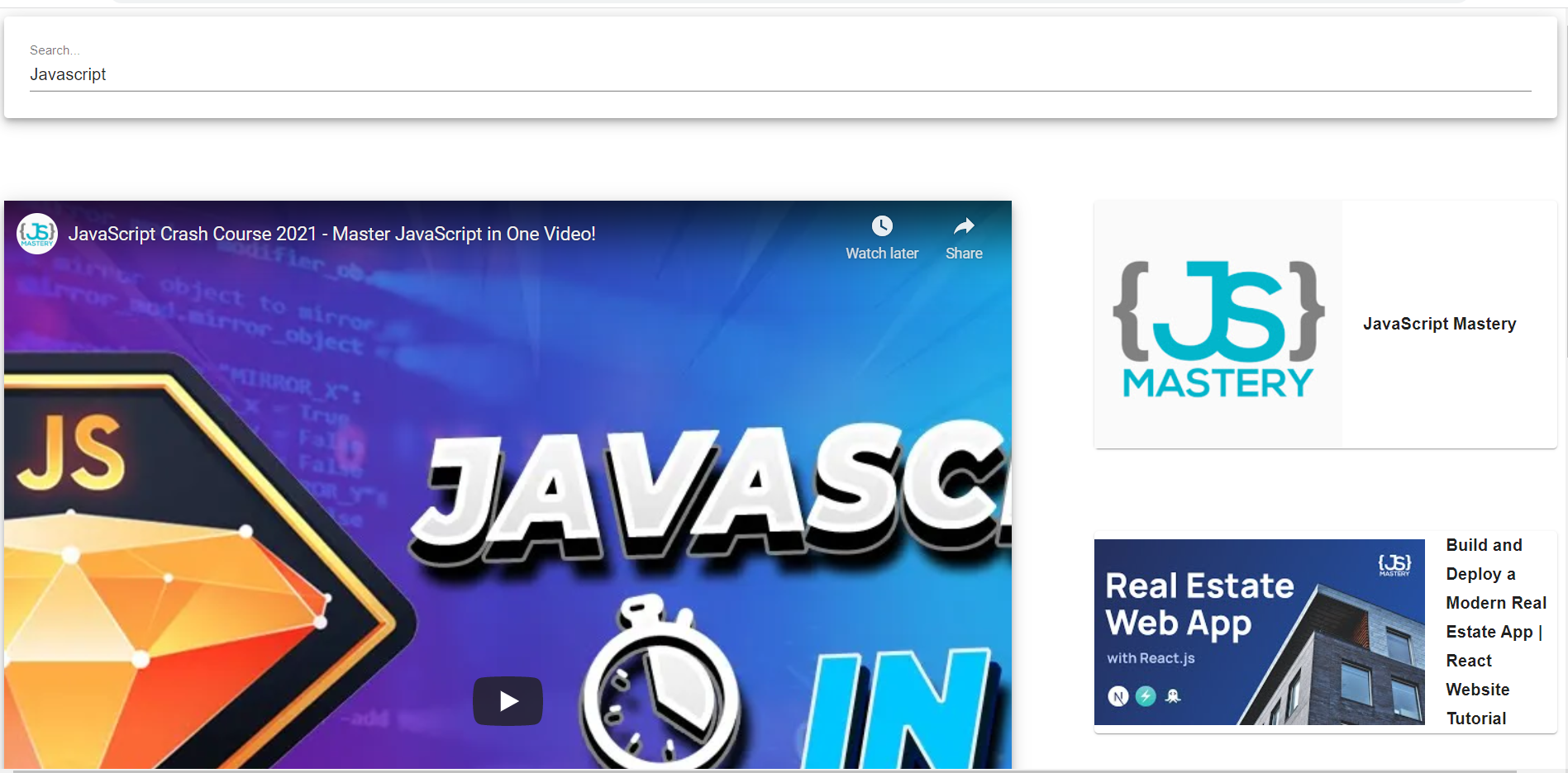 GitHub - shivagch/youtube-clone: Youtube clone based on google youtube API