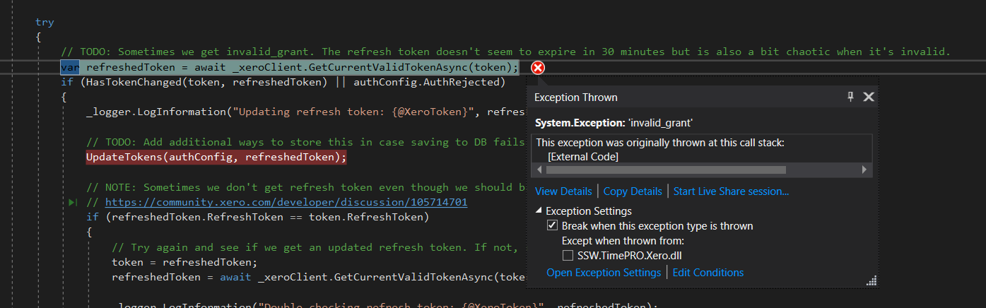 Invalid grant when attempting to refresh access token for the 2nd time ...
