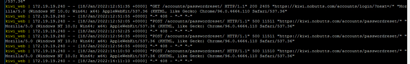 500 error when resetting password · Issue #2681 · kiwitcms/Kiwi · GitHub