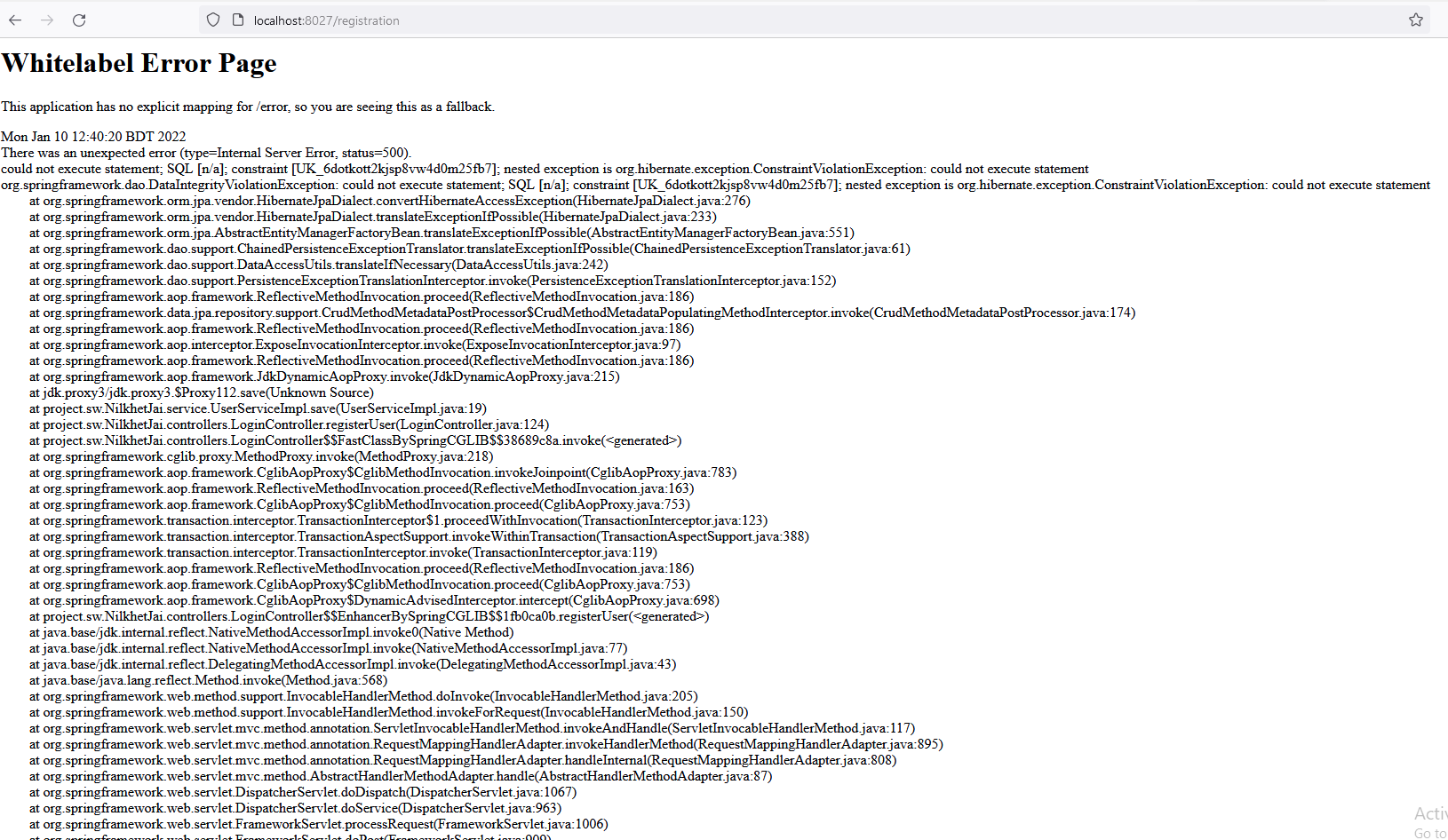 error while registering with previous registered email · Issue #3 ...