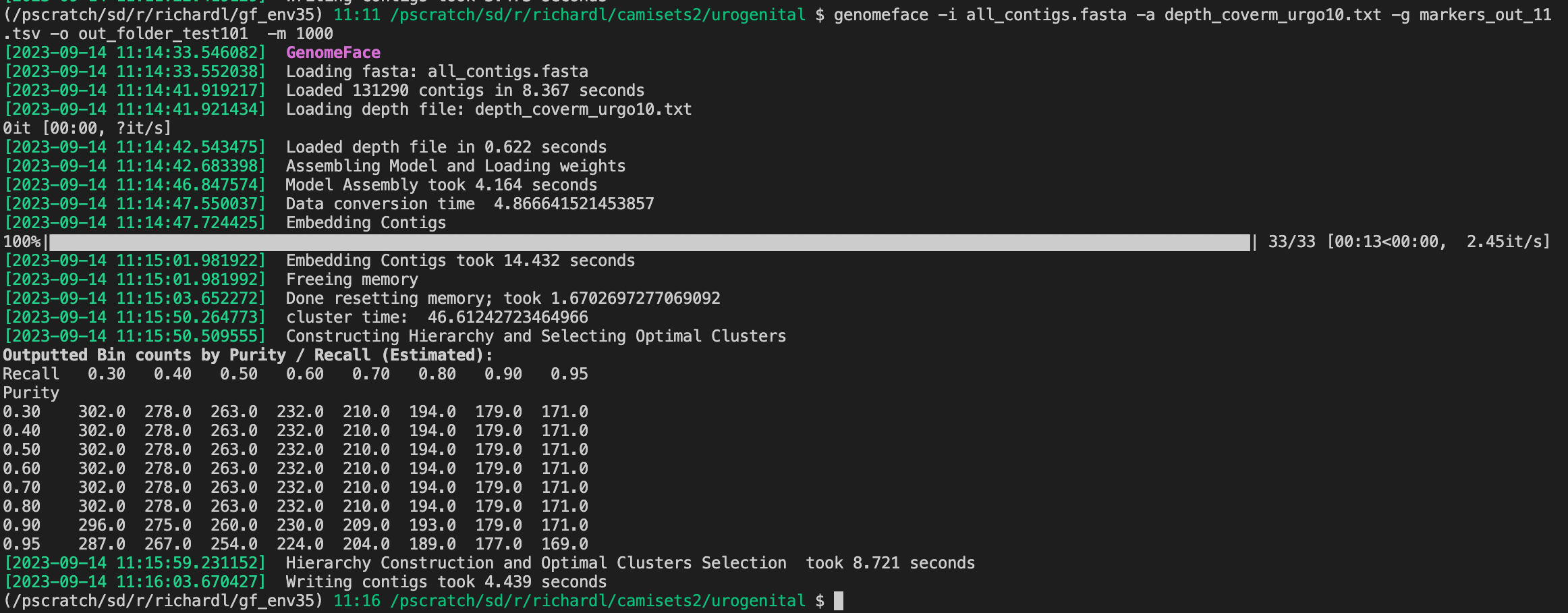 GenomeFace Output Example