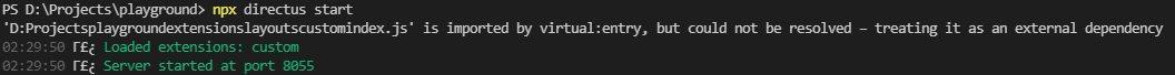 Directus custom layout extension not accessible / selectable / viewable ...