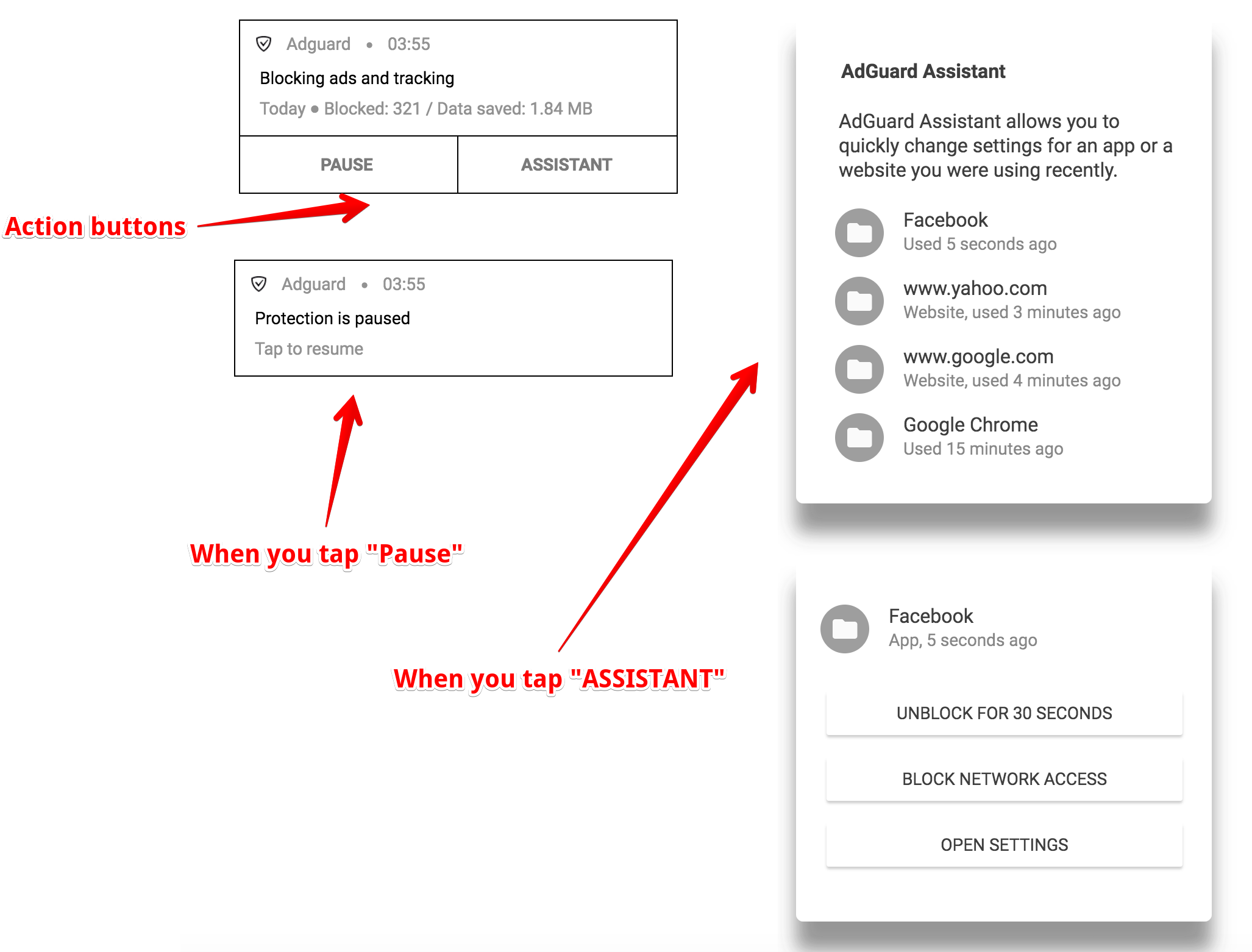 Extend AdGuard notification -- show an "Assistant" button · Issue #1614 ...