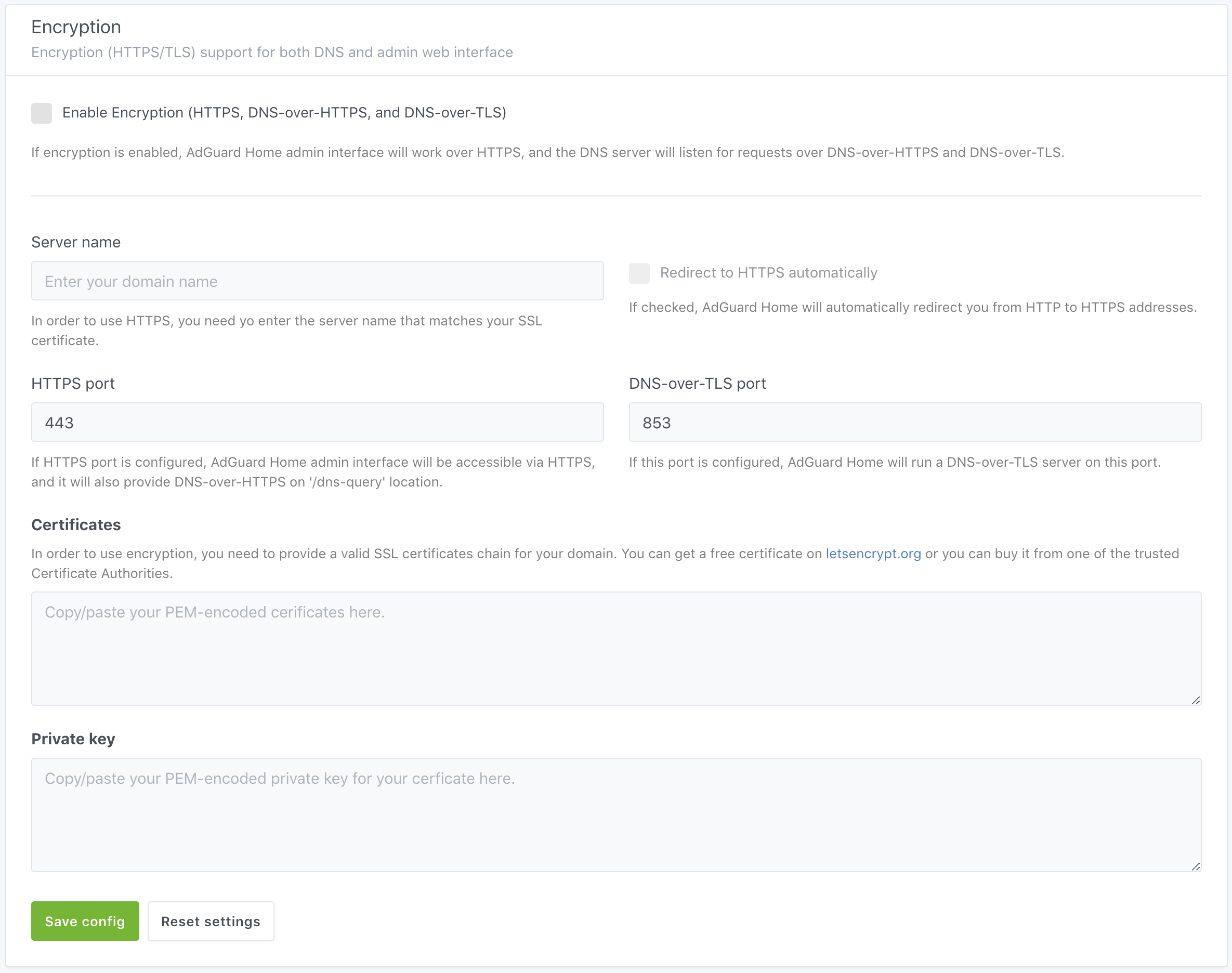 adguard home dns cache settings