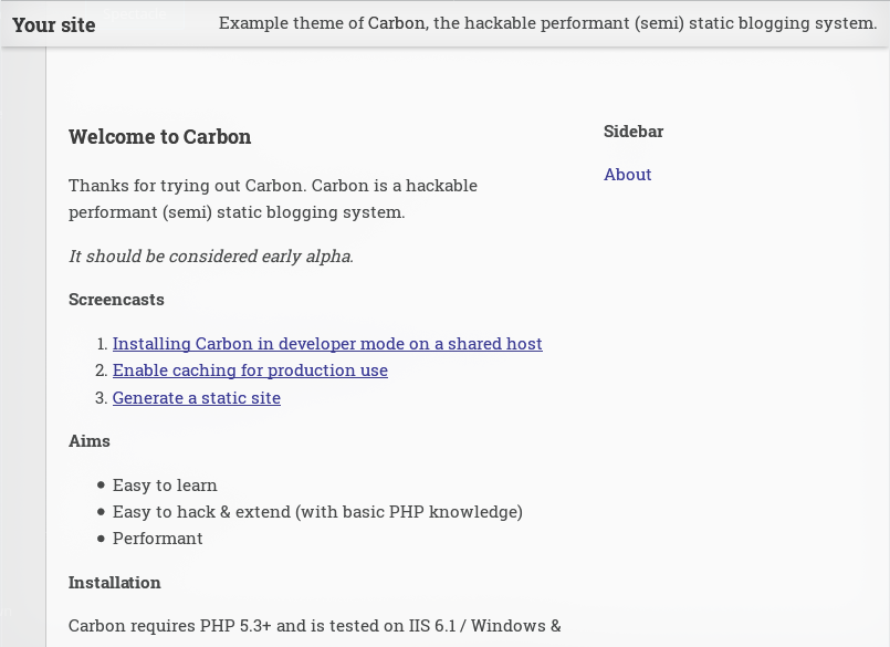 carbon 0.3 theme