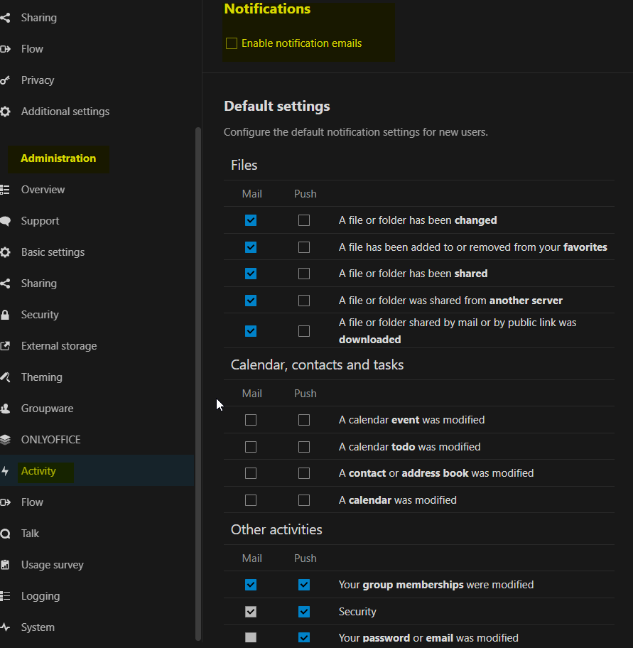 Unable to Enable Notifications Emails · Issue #662 · nextcloud/activity ...