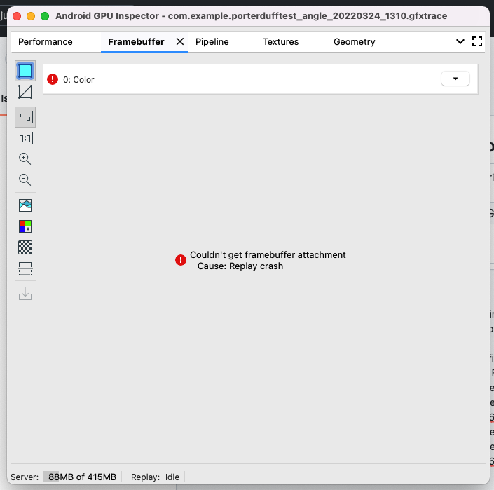 Consistent Replay Crashes after taking Frame Profile (OpenGL on ANGLE ...