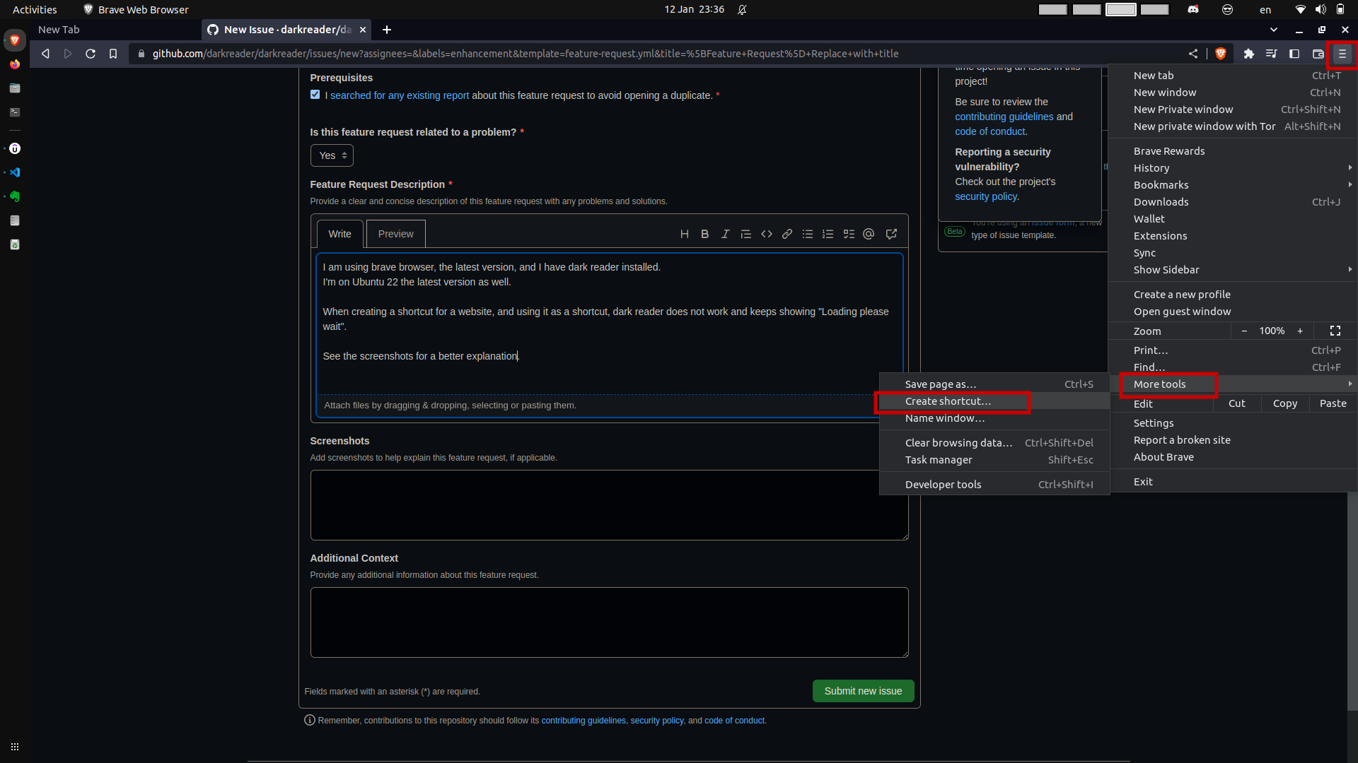 [Bug] Dark reader keeps loading forever on shortcut websites · Issue ...