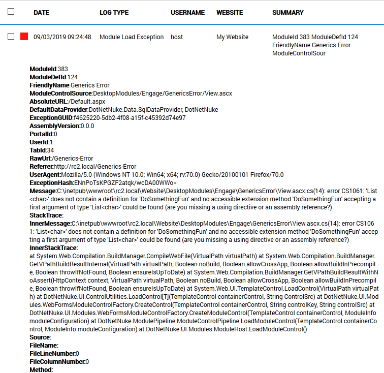Add missing HTML encoding to ExceptionInfo by bdukes · Pull Request ...