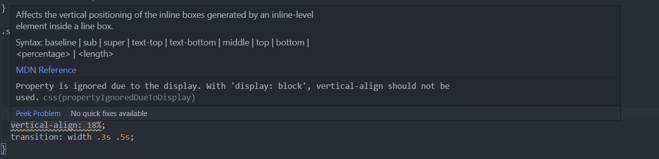 Vs code take the first property in css as rendered value not ...