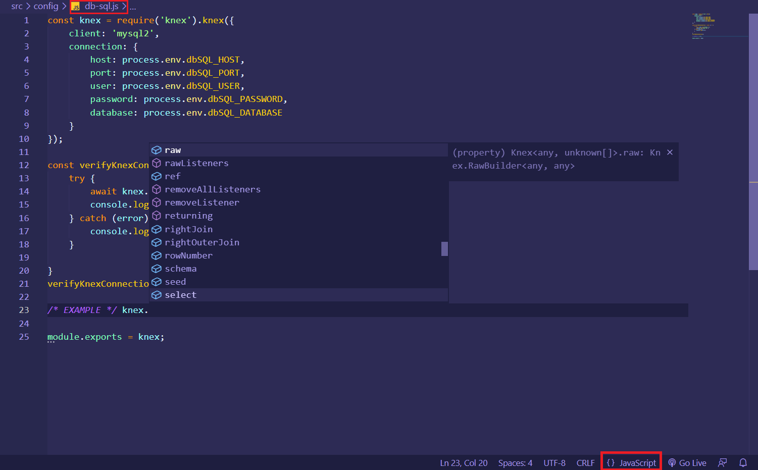 Knex does not work in vscode v.0.95... later · Issue