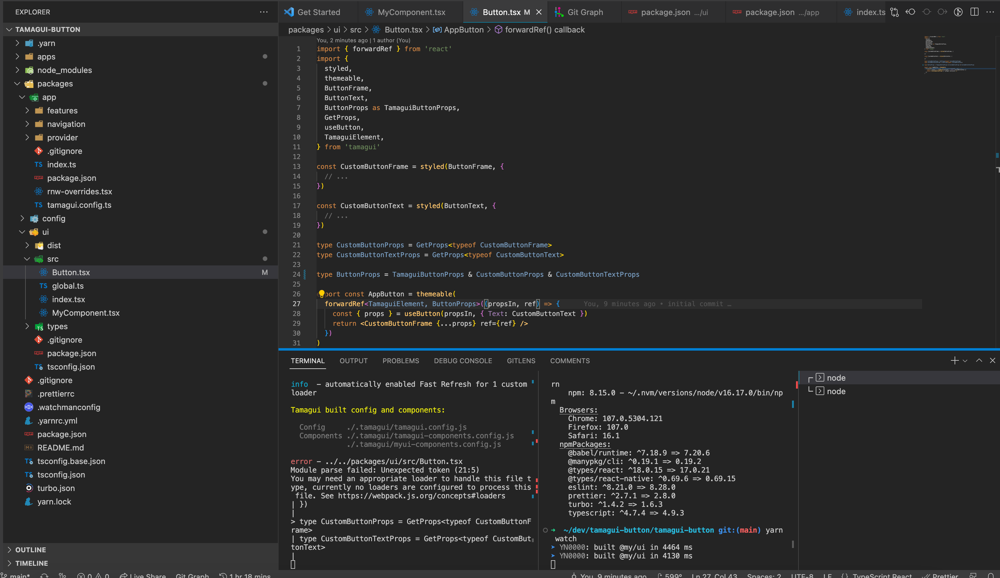 [bug] Custom Button breaks build · Issue #400 · tamagui/tamagui · GitHub