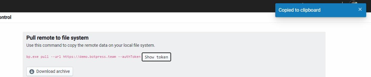 [BUG] Source Control - Show Token · Issue #1236 · botpress/v12 · GitHub
