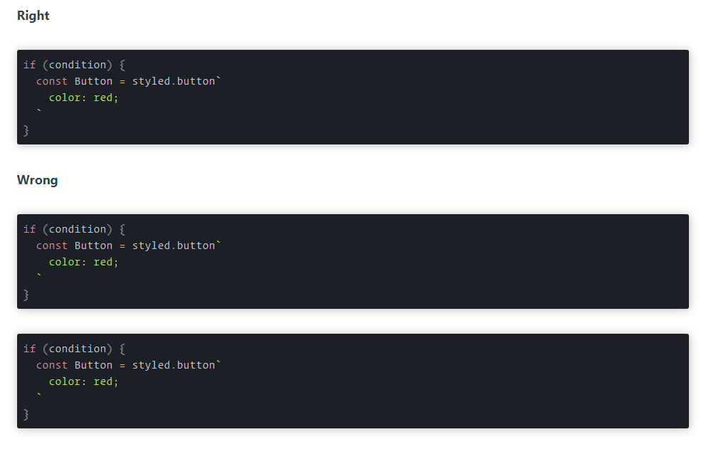 Syntax notes shows same snippets for right and wrong usages · Issue ...