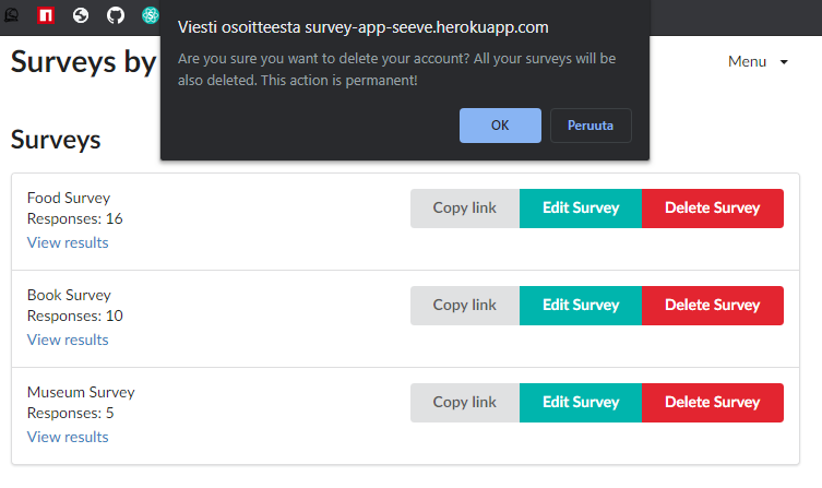 GitHub - eseeve/survey-app: Survey App is used to create short surveys ...
