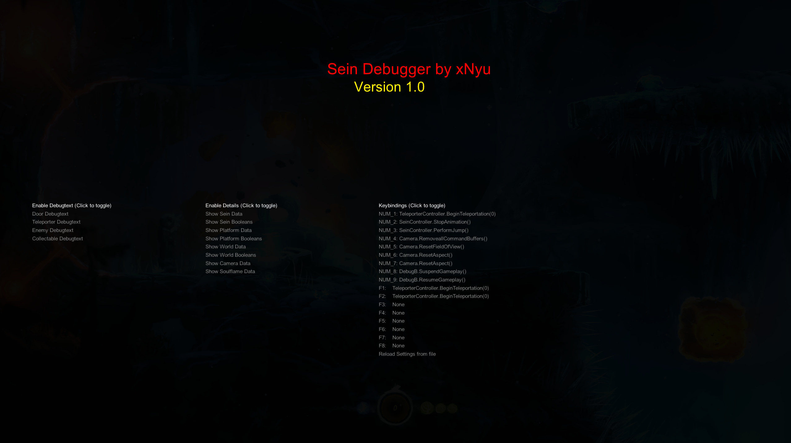 GitHub - MovEaxEax/SeinDebug: Extented debug modification for Ori and ...