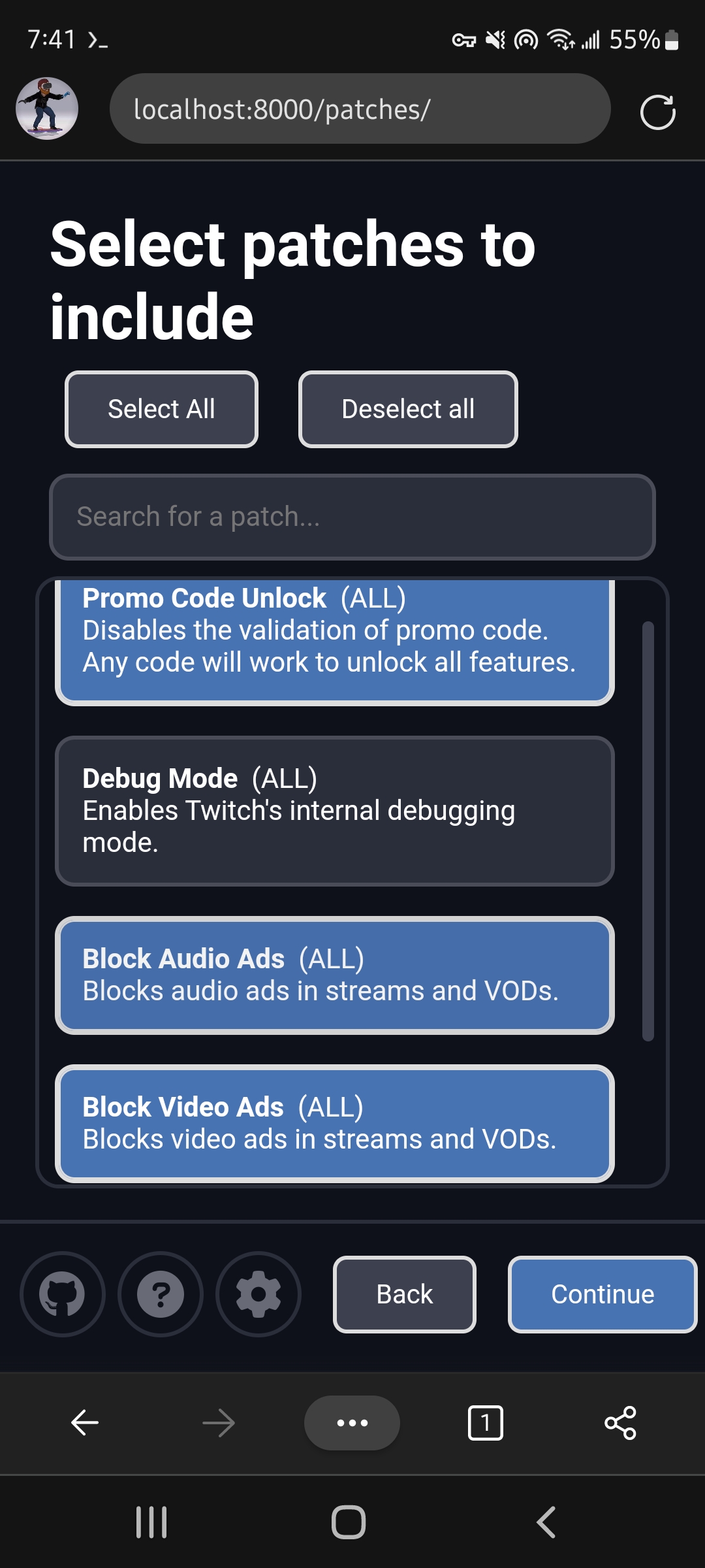 Selecting Twitch in builder shows a patch for Warnwetter · Issue #557 ...