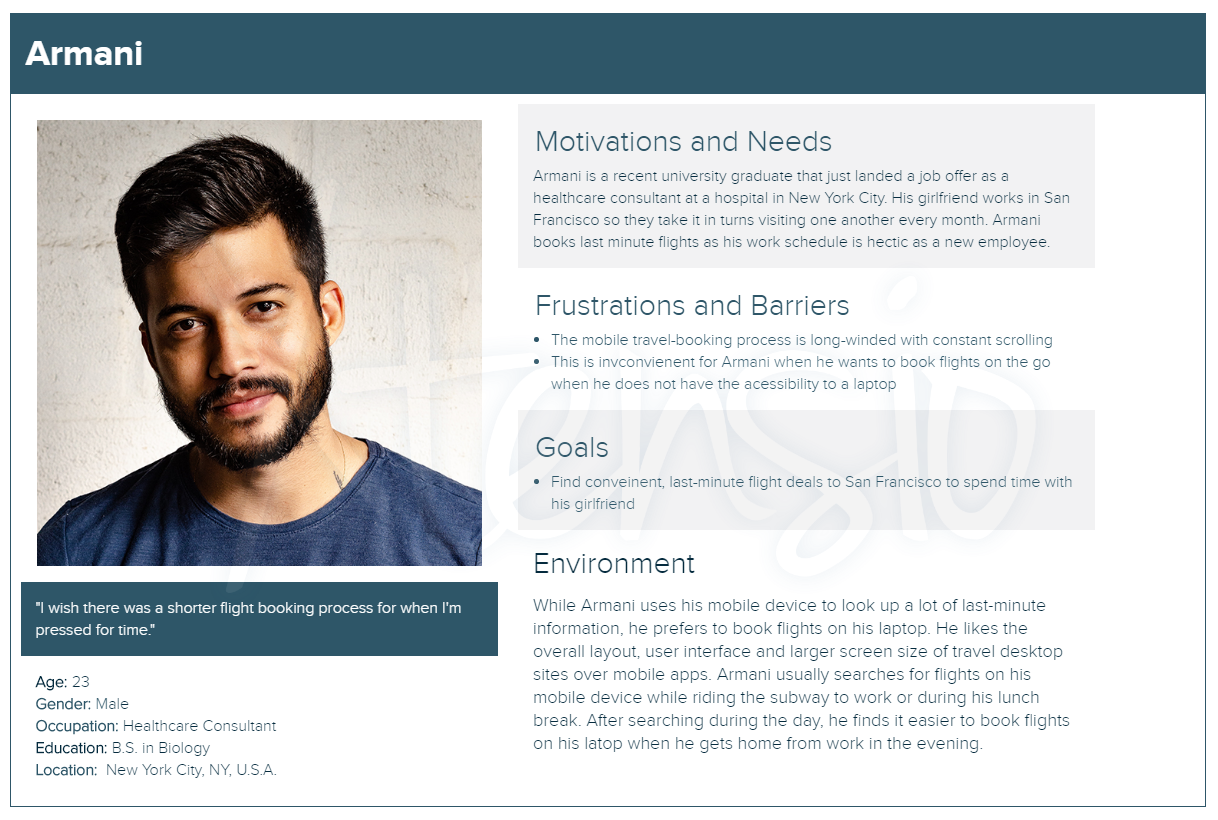 Armani User Persona