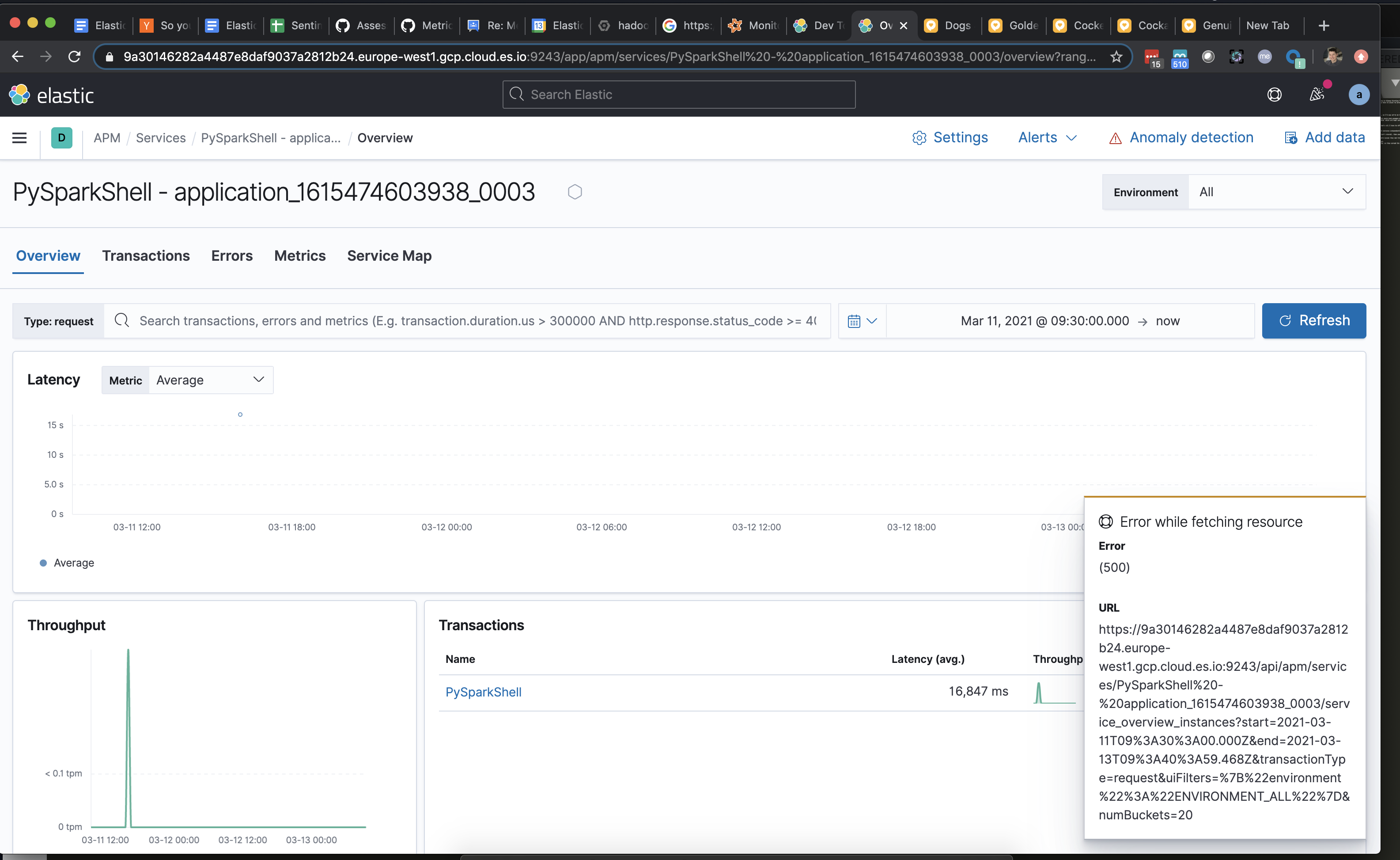 [APM]Failed to load resource: the server responded with a status of 500 ...