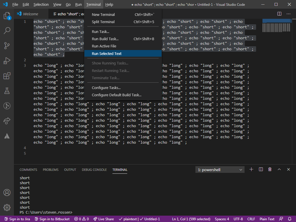 Can't call sendText API or paste into terminal with long text · Issue ...