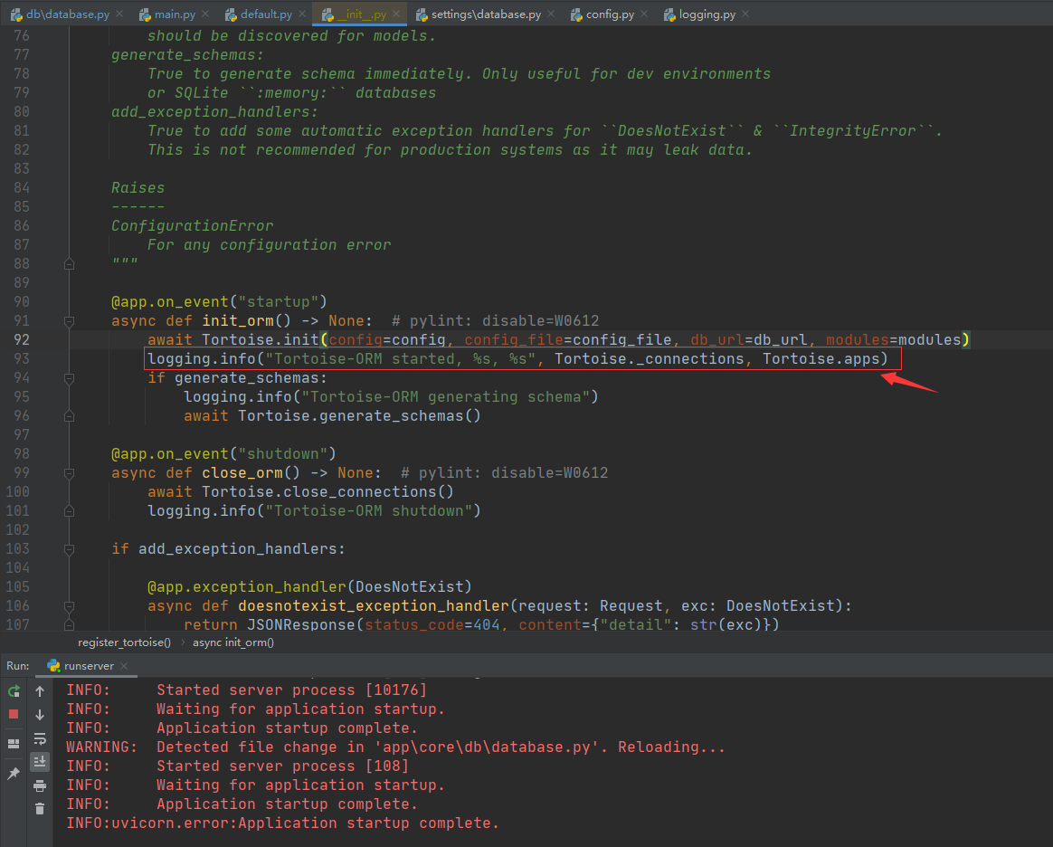 Does Python logging prevent database tables from producing updates ...