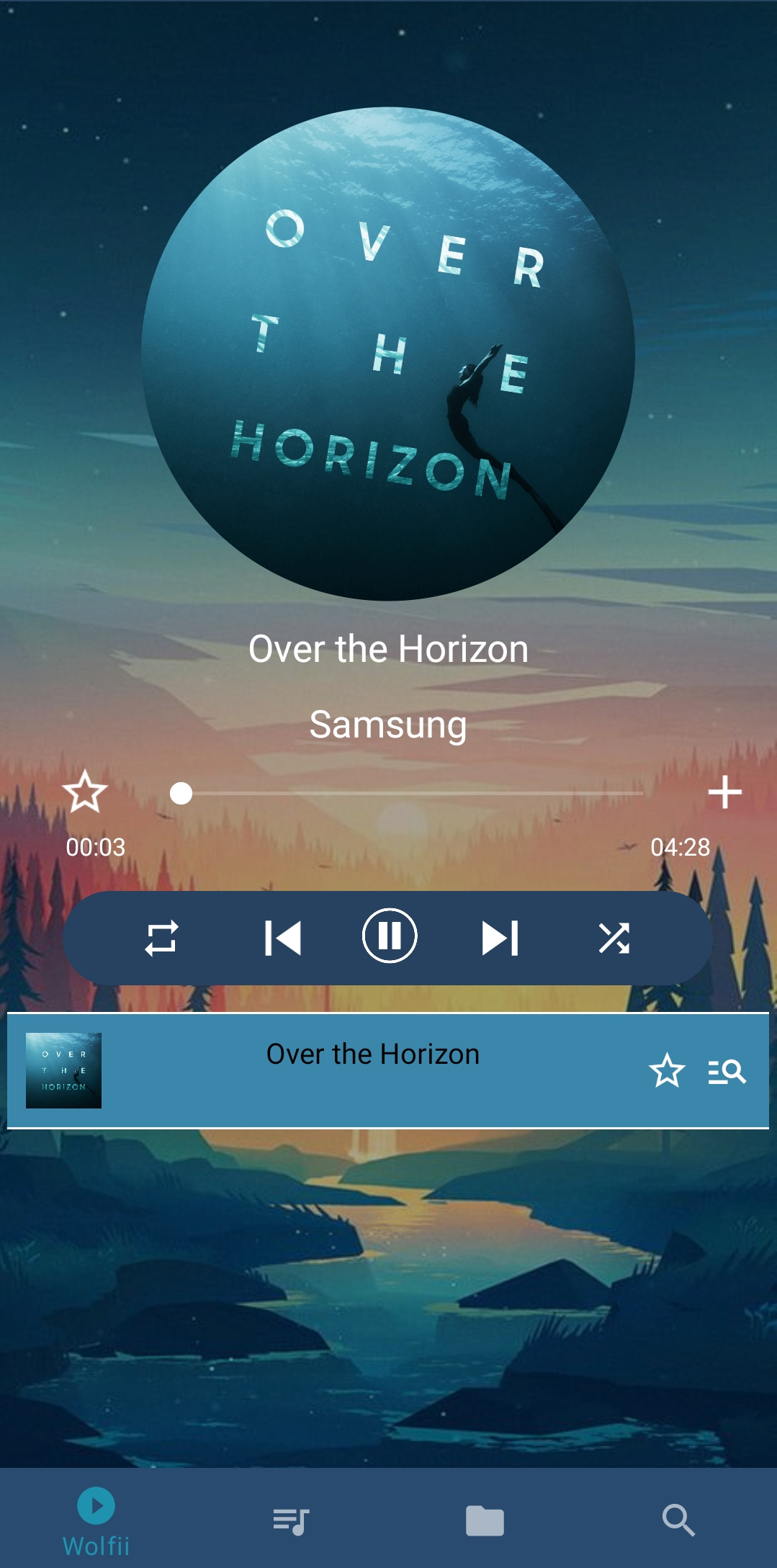 Music control page