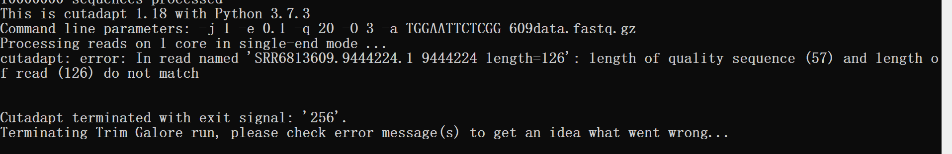 Sequence and quality different lengths · Issue #96 · marcelm/cutadapt ...