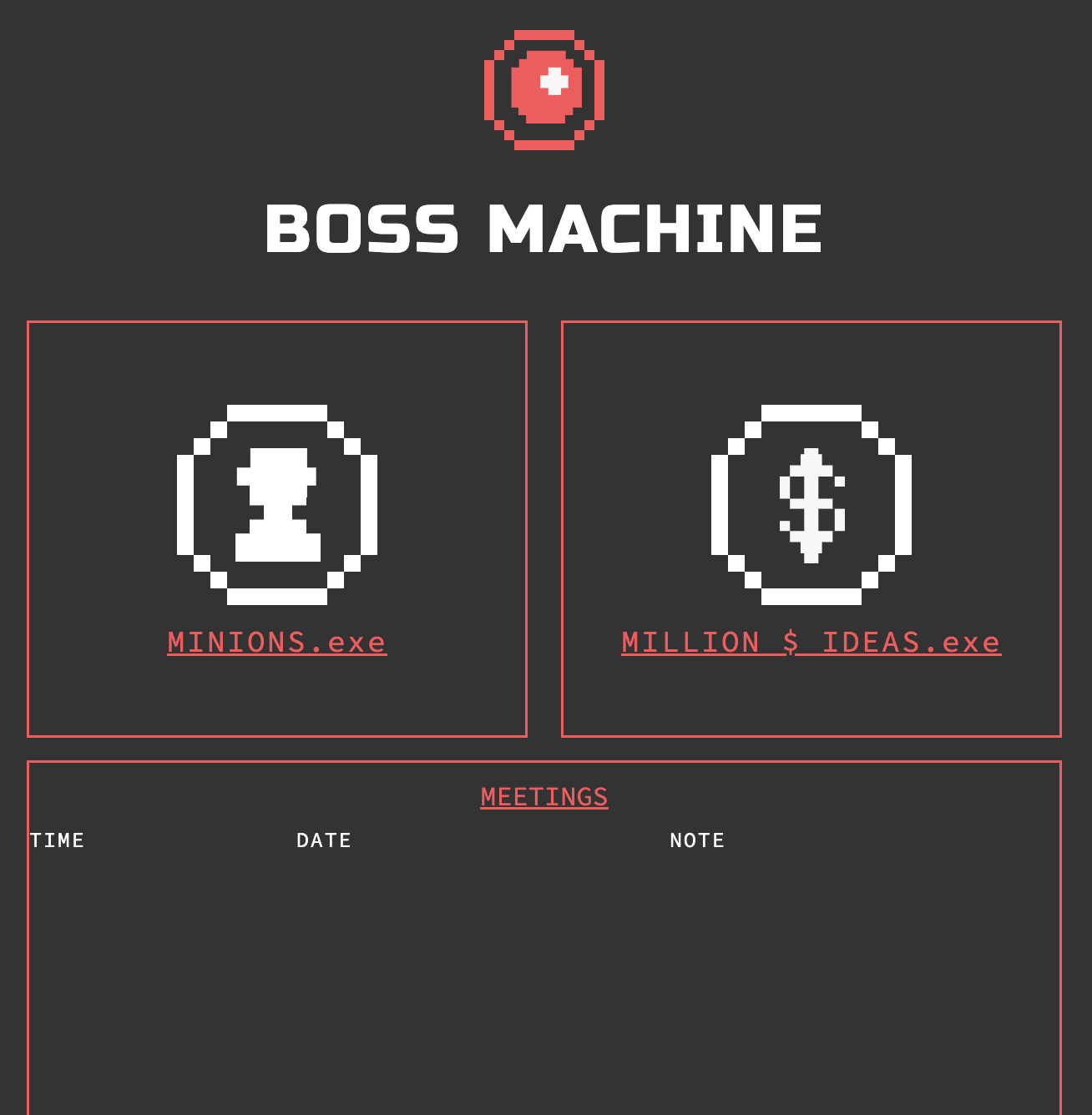 GitHub - eb2niw/boss_machine: API Boss Machine project