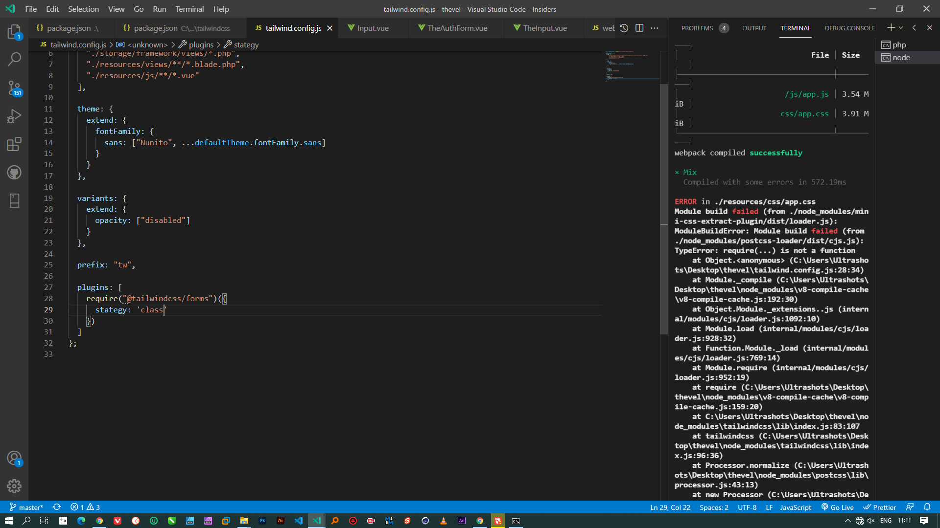 Strategy class produces errors · Issue #79 · tailwindlabs/tailwindcss ...