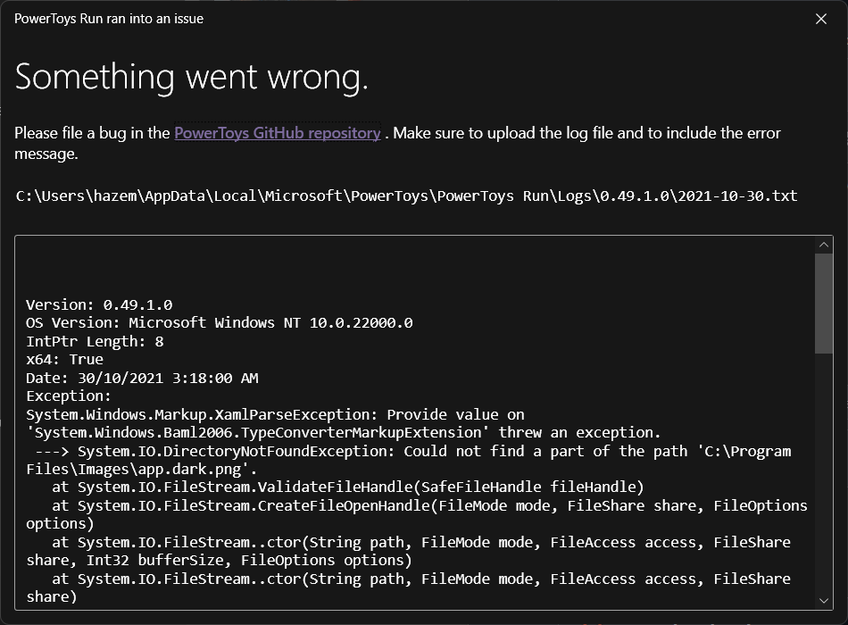 PowerToys Run keeps crashing · Issue #14108 · microsoft/PowerToys · GitHub